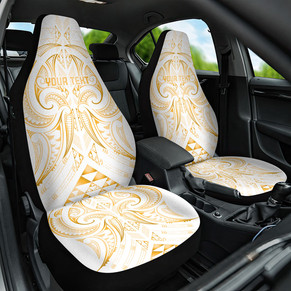 Maori Rugby Custom Ngaru Mangopare Car Seat Cover Koura Niho Taniwha Motif LT9 One Size Gold - Polynesian Pride