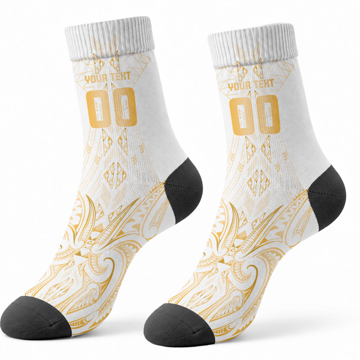 Maori Rugby Custom Ngaru Mangopare Crew Socks Koura Niho Taniwha Motif LT9 - Polynesian Pride