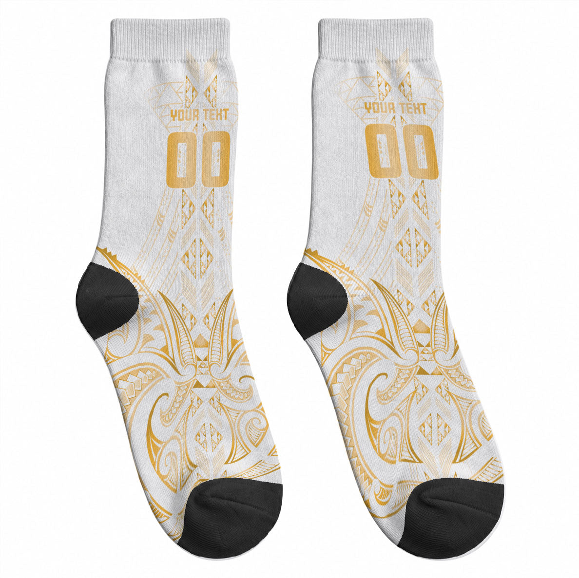 Maori Rugby Custom Ngaru Mangopare Crew Socks Koura Niho Taniwha Motif LT9 - Polynesian Pride