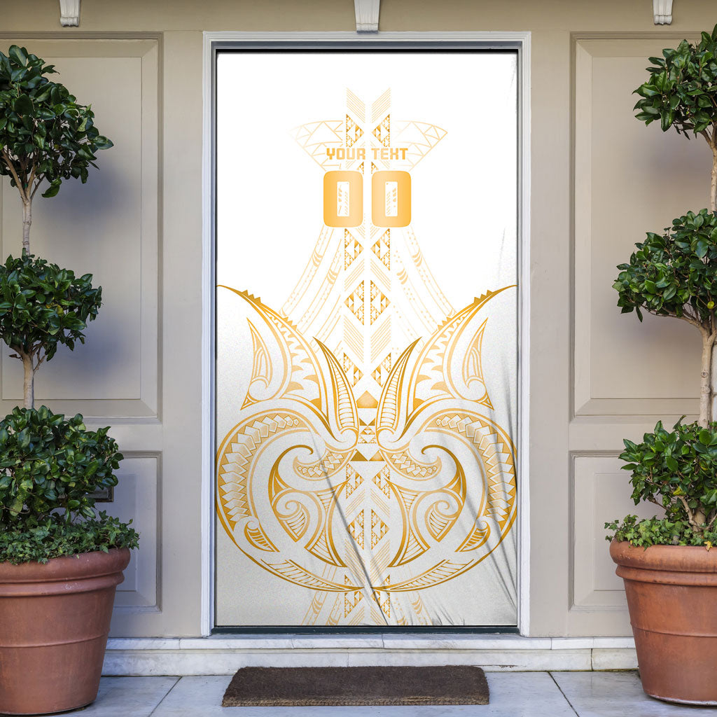 Maori Rugby Custom Ngaru Mangopare Door Cover Koura Niho Taniwha Motif LT9 Gold - Polynesian Pride