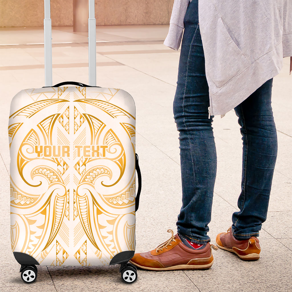 Maori Rugby Custom Ngaru Mangopare Luggage Cover Koura Niho Taniwha Motif LT9 Gold - Polynesian Pride