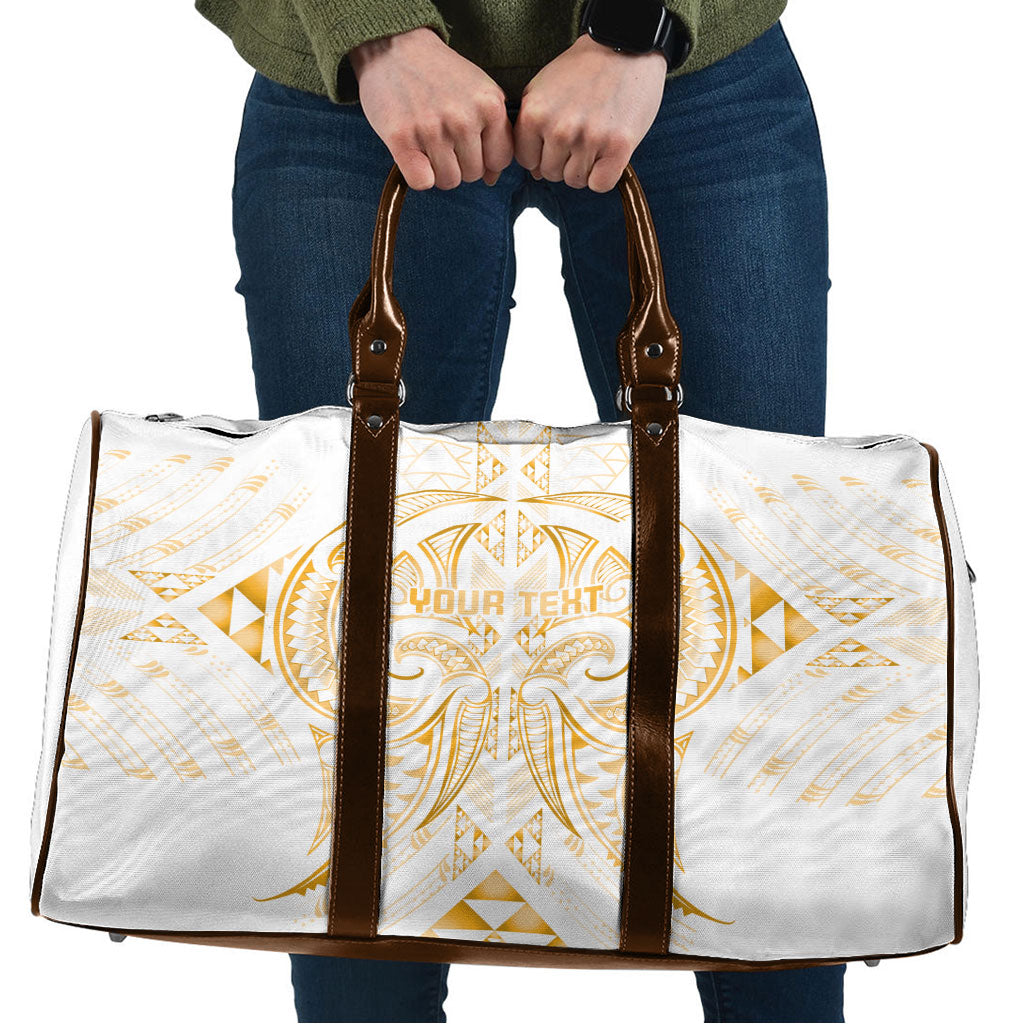 Maori Rugby Custom Ngaru Mangopare Travel Bag Koura Niho Taniwha Motif LT9 Gold - Polynesian Pride