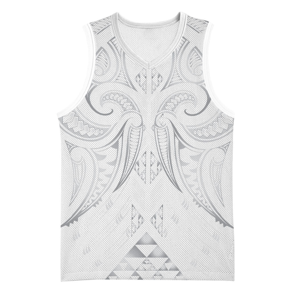Maori Rugby Custom Ngaru Mangopare Basketball Jersey Kiwikiwi Niho Taniwha Motif LT9 Unisex Grey - Polynesian Pride