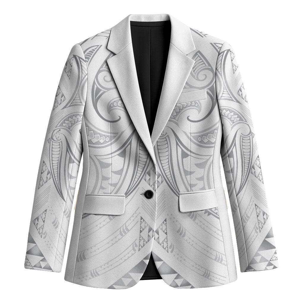 Maori Rugby Custom Ngaru Mangopare Blazer Kiwikiwi Niho Taniwha Motif LT9 Unisex Grey - Polynesian Pride