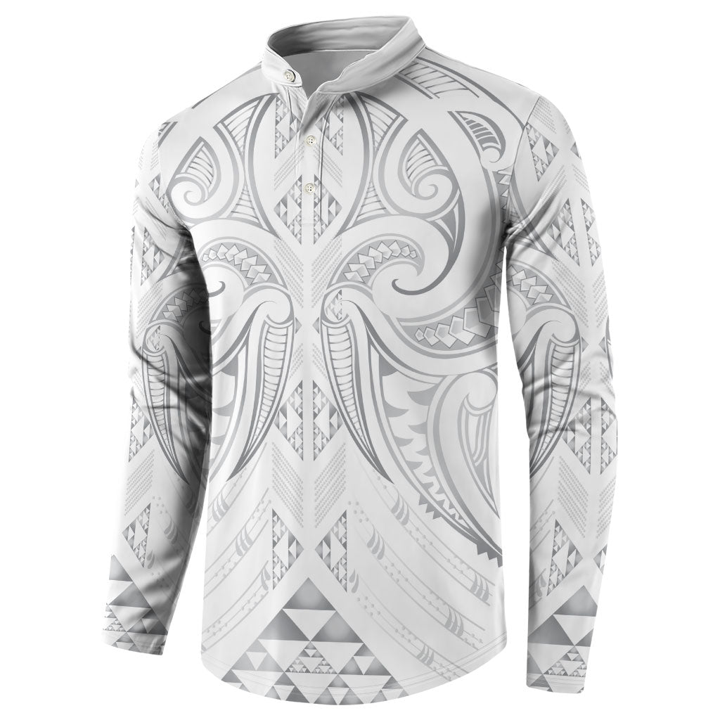 Maori Rugby Custom Ngaru Mangopare Button Sweatshirt Kiwikiwi Niho Taniwha Motif LT9 - Polynesian Pride