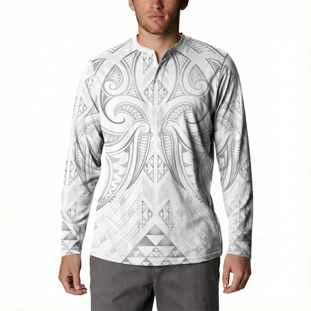 Maori Rugby Custom Ngaru Mangopare Button Sweatshirt Kiwikiwi Niho Taniwha Motif LT9 - Polynesian Pride