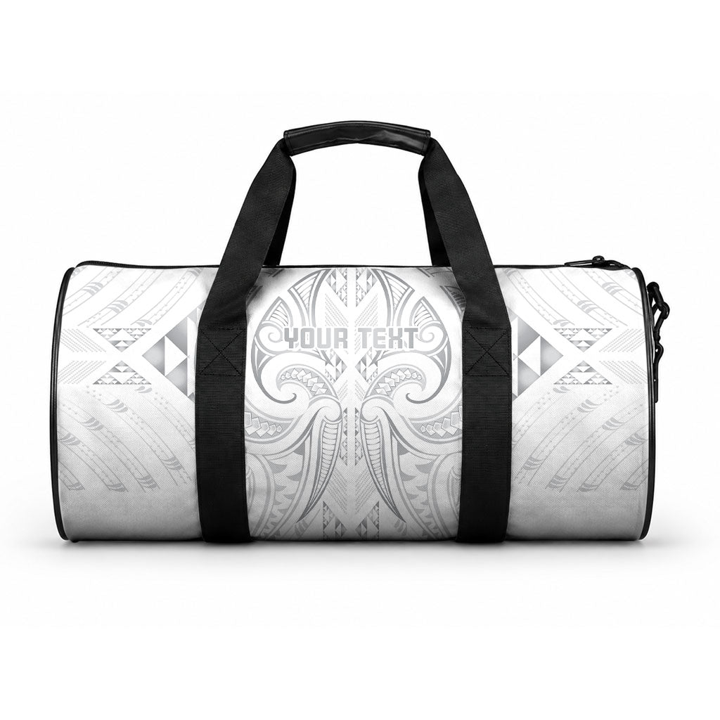 Maori Rugby Custom Ngaru Mangopare Duffle Bag Kiwikiwi Niho Taniwha Motif LT9 One size Grey - Polynesian Pride