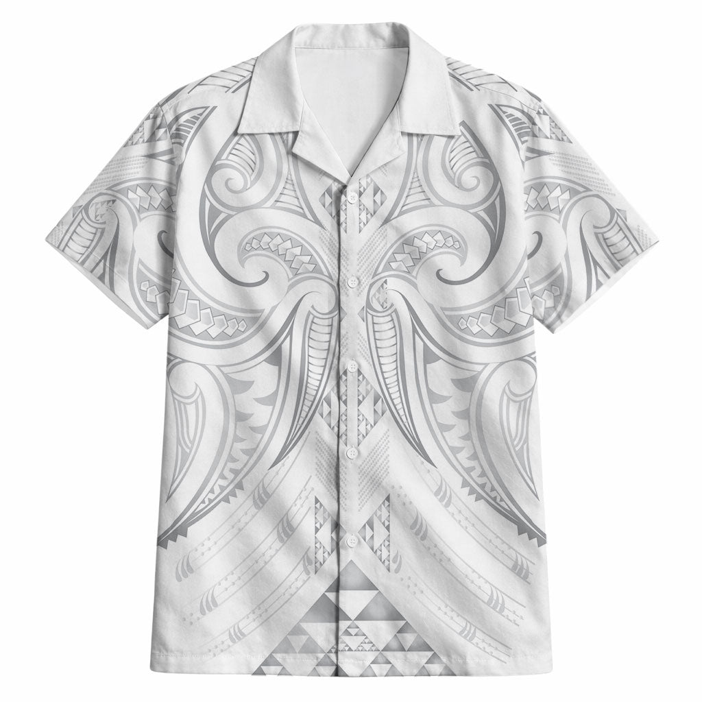 Maori Rugby Custom Ngaru Mangopare Hawaiian Shirt Kiwikiwi Niho Taniwha Motif LT9 Grey - Polynesian Pride