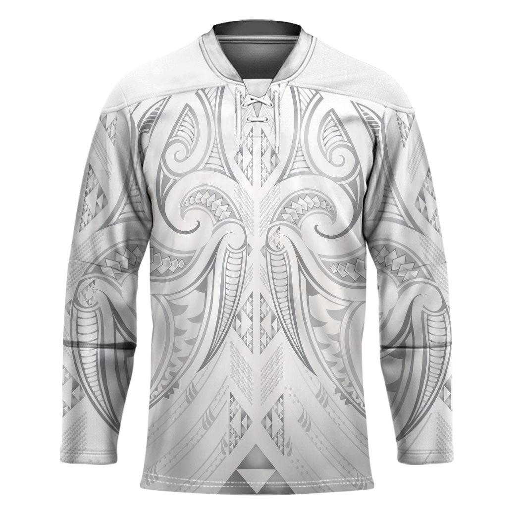 Maori Rugby Custom Ngaru Mangopare Hockey Jersey Kiwikiwi Niho Taniwha Motif LT9 Unisex Grey - Polynesian Pride