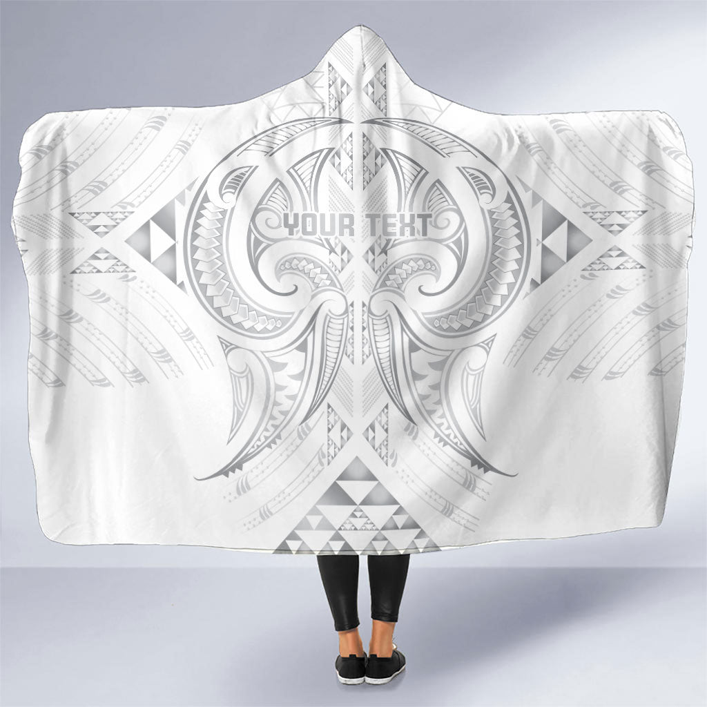 Maori Rugby Custom Ngaru Mangopare Hooded Blanket Kiwikiwi Niho Taniwha Motif LT9 One Size Grey - Polynesian Pride