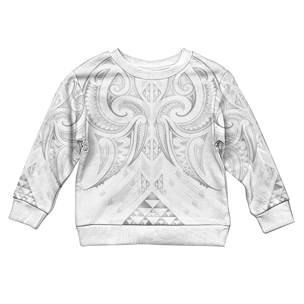 Maori Rugby Custom Ngaru Mangopare Kid Ugly Christmas Sweater Kiwikiwi Niho Taniwha Motif