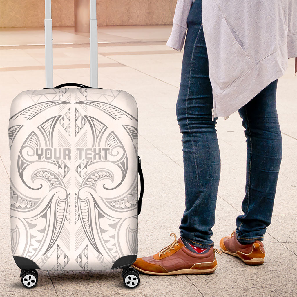 Maori Rugby Custom Ngaru Mangopare Luggage Cover Kiwikiwi Niho Taniwha Motif LT9 Grey - Polynesian Pride