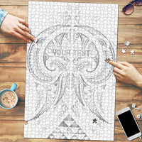 Maori Rugby Custom Ngaru Mangopare Puzzle Kiwikiwi Niho Taniwha Motif LT9 Grey - Polynesian Pride