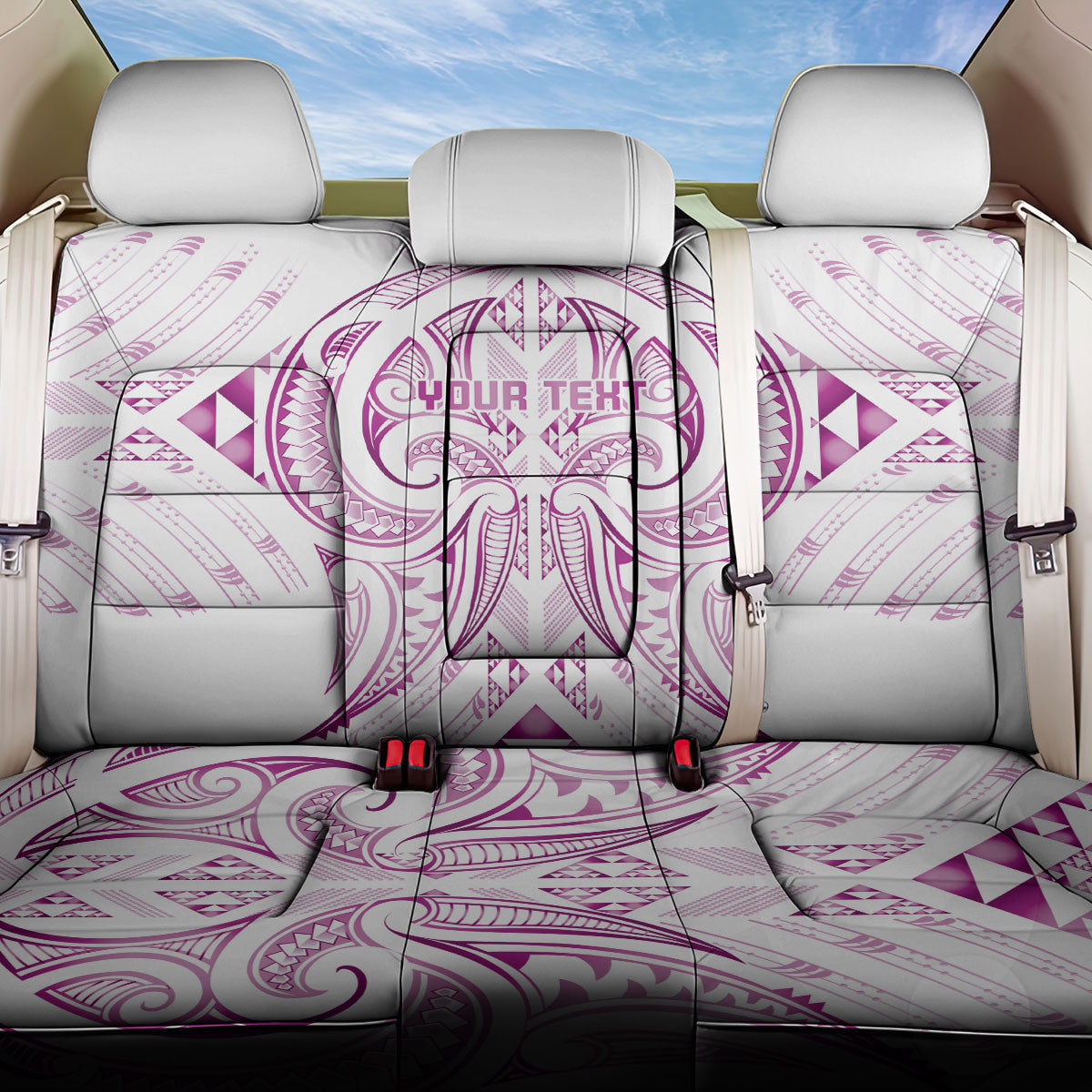 Maori Rugby Custom Ngaru Mangopare Back Car Seat Cover Mawhero Niho Taniwha Motif LT9 One Size Pink - Polynesian Pride