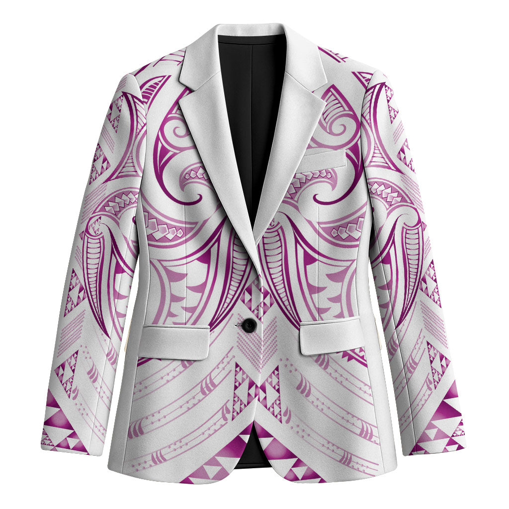 Maori Rugby Custom Ngaru Mangopare Blazer Mawhero Niho Taniwha Motif LT9 Unisex Pink - Polynesian Pride