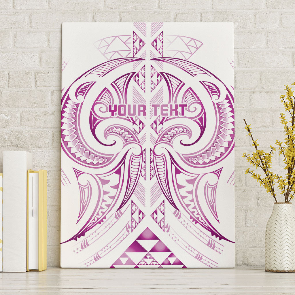 Maori Rugby Custom Ngaru Mangopare Canvas Wall Art Mawhero Niho Taniwha Motif LT9 Without Frame Pink - Polynesian Pride