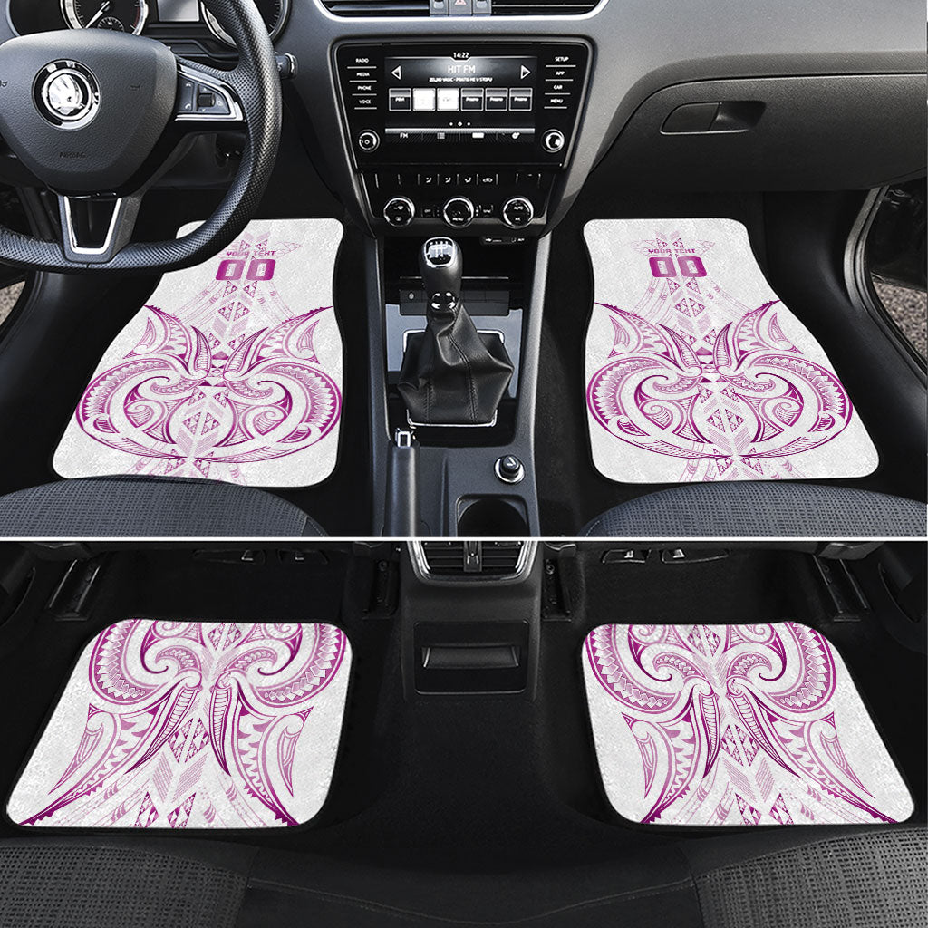 Maori Rugby Custom Ngaru Mangopare Car Mats Mawhero Niho Taniwha Motif LT9 Set 4pcs Pink - Polynesian Pride
