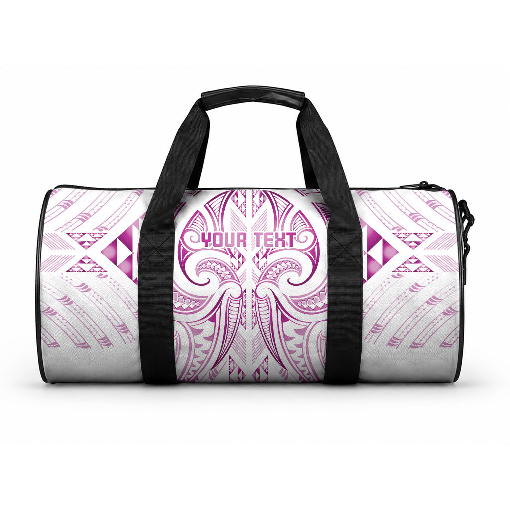 Maori Rugby Custom Ngaru Mangopare Duffle Bag Mawhero Niho Taniwha Motif LT9 One size Pink - Polynesian Pride