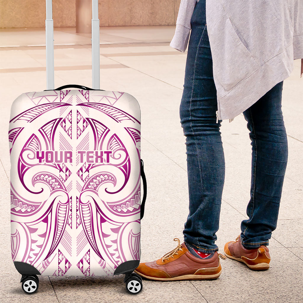 Maori Rugby Custom Ngaru Mangopare Luggage Cover Mawhero Niho Taniwha Motif LT9 Pink - Polynesian Pride
