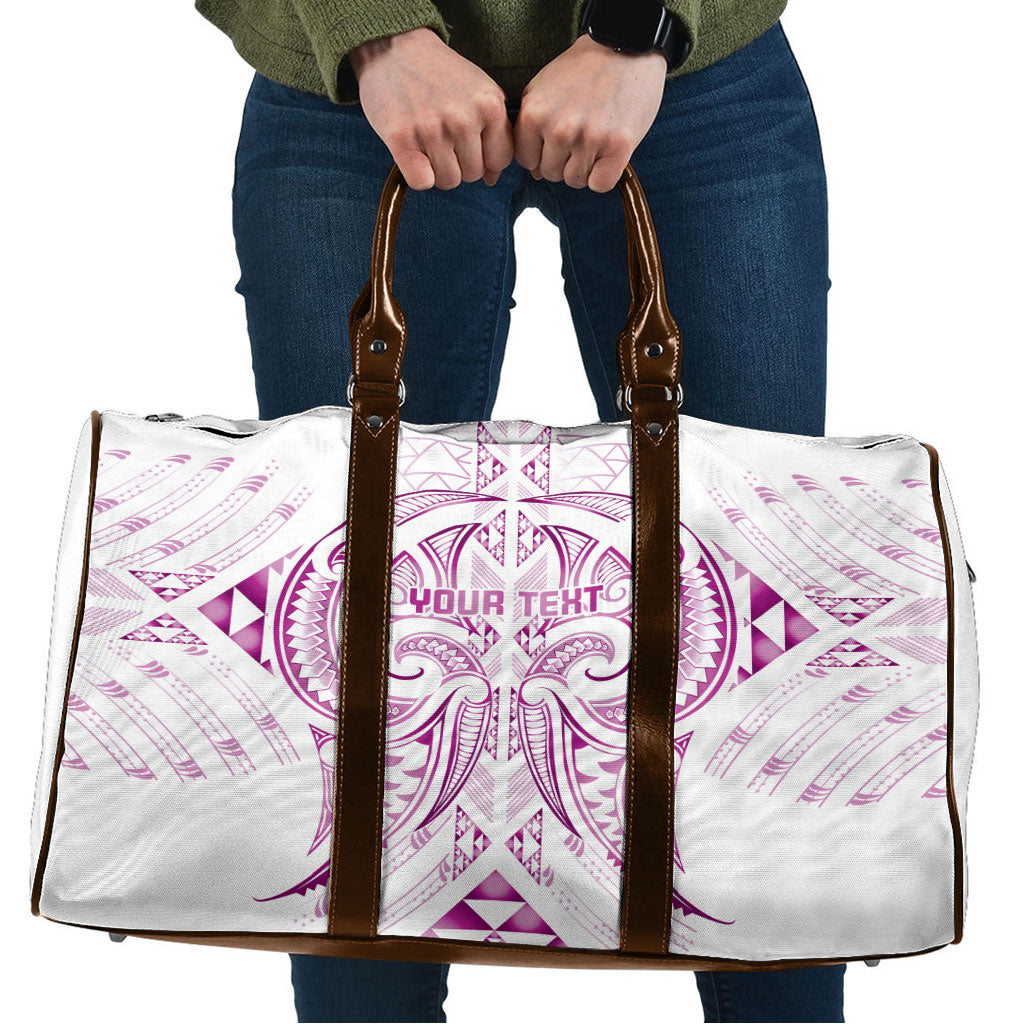 Maori Rugby Custom Ngaru Mangopare Travel Bag Mawhero Niho Taniwha Motif LT9 Pink - Polynesian Pride