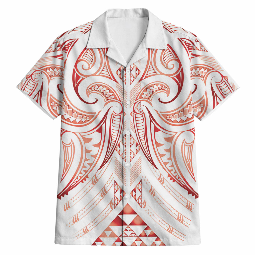 Maori Rugby Custom Ngaru Mangopare Hawaiian Shirt Whero Niho Taniwha Motif LT9 Red - Polynesian Pride