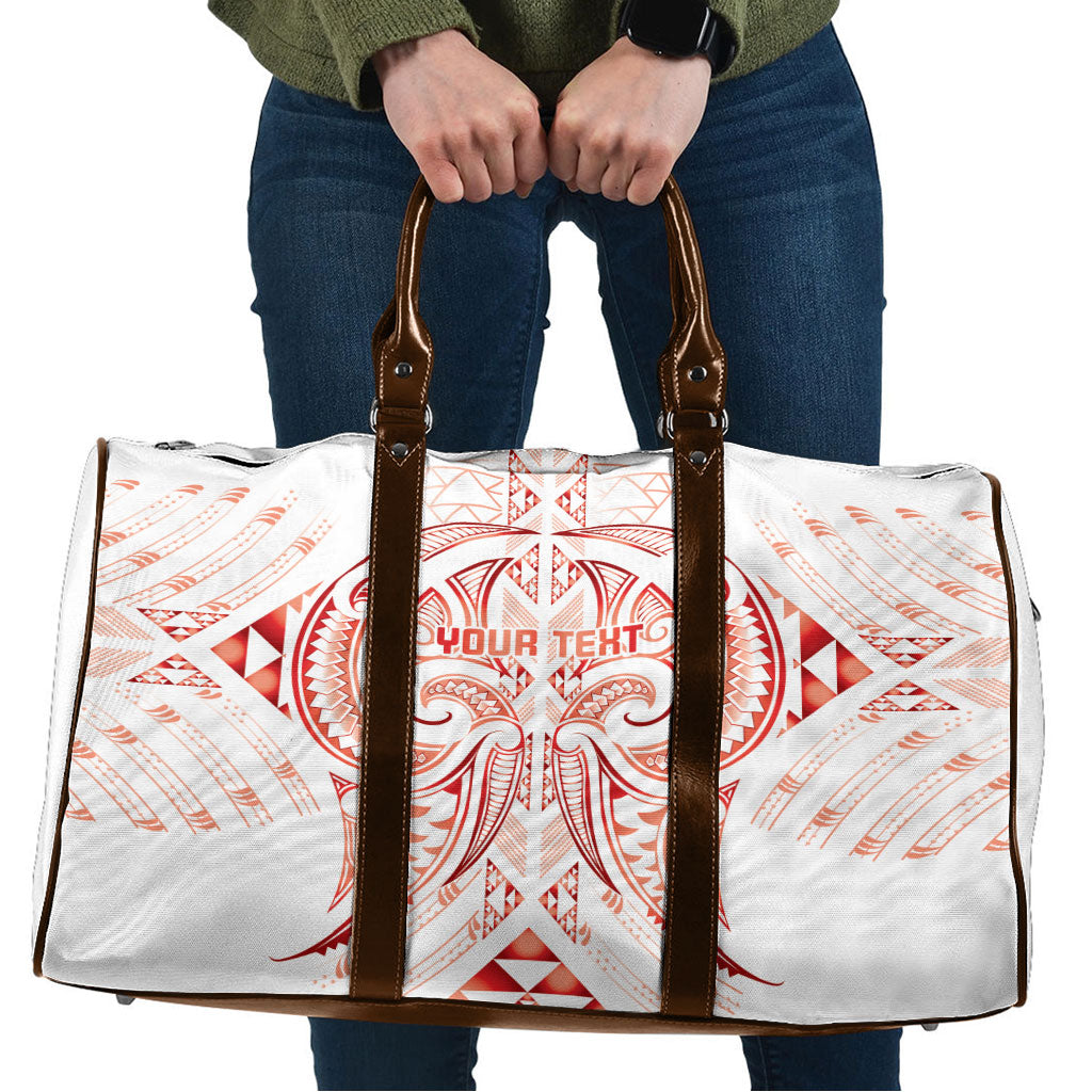 Maori Rugby Custom Ngaru Mangopare Travel Bag Whero Niho Taniwha Motif LT9 Red - Polynesian Pride