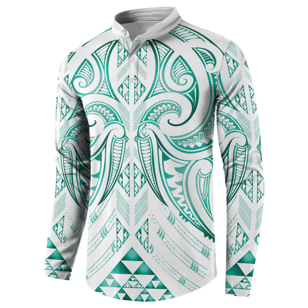Maori Rugby Custom Ngaru Mangopare Button Sweatshirt Karikiorangi Taniwha Motif LT9 - Polynesian Pride