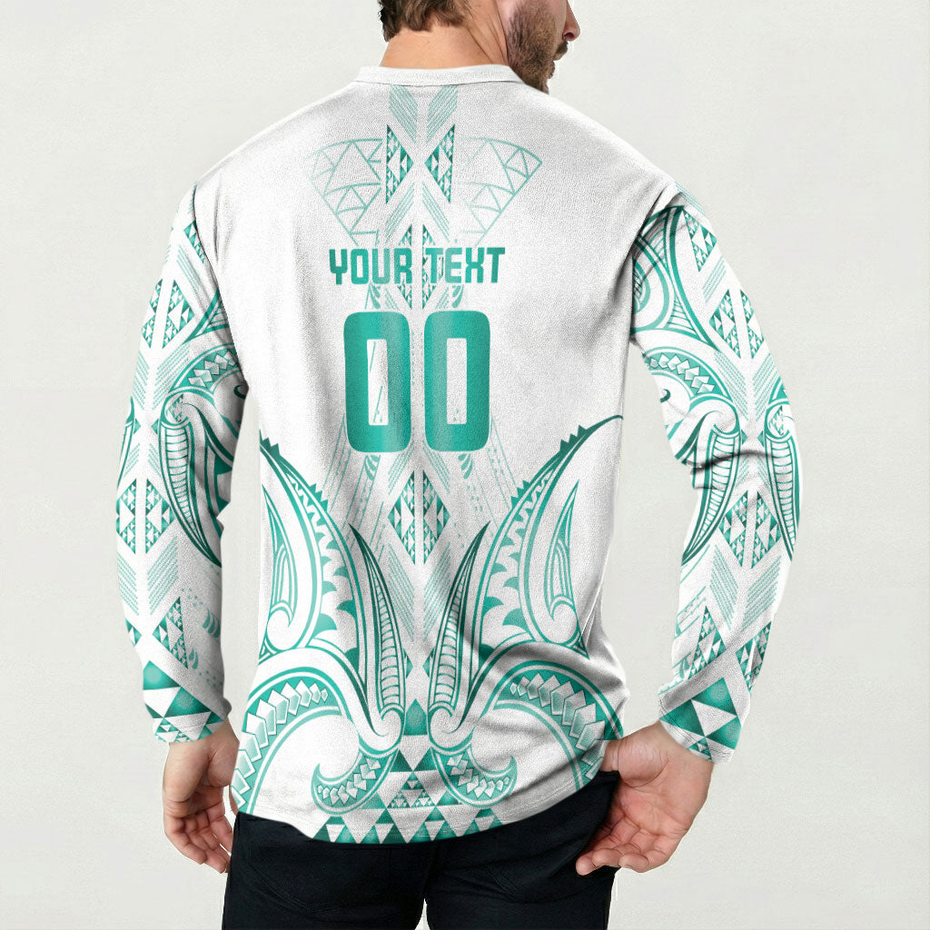 Maori Rugby Custom Ngaru Mangopare Button Sweatshirt Karikiorangi Taniwha Motif LT9 - Polynesian Pride