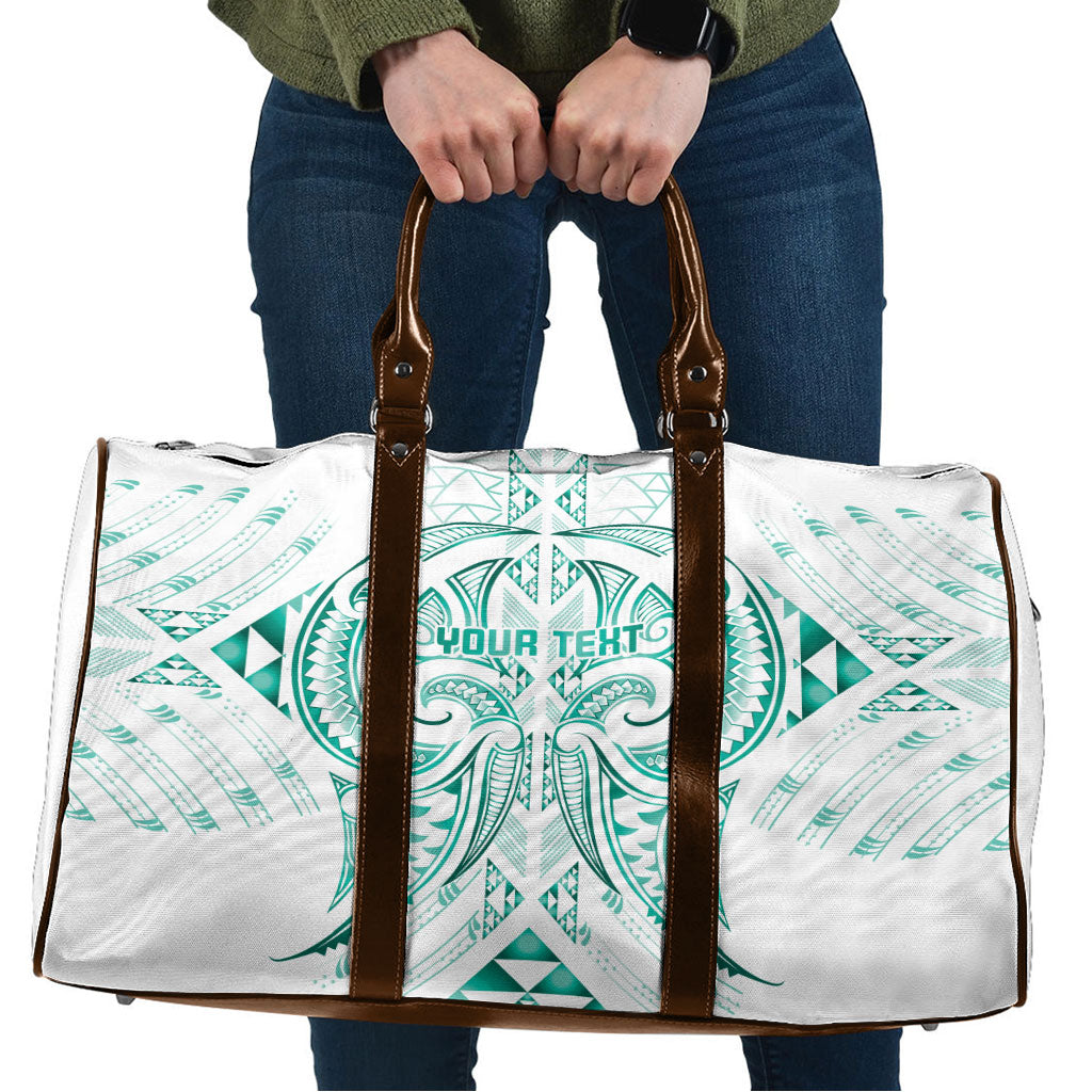 Maori Rugby Custom Ngaru Mangopare Travel Bag Karikiorangi Taniwha Motif LT9 Turquoise - Polynesian Pride