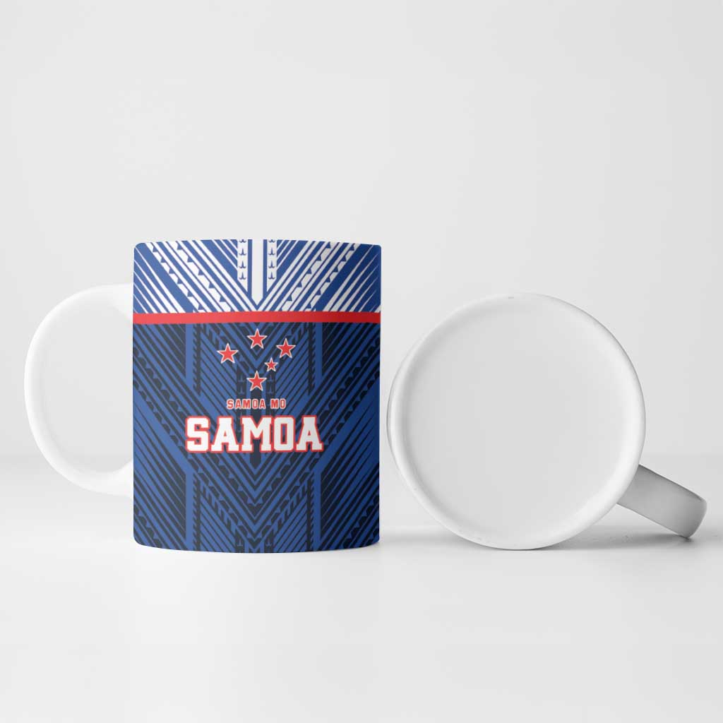 Custom Rugby Toa Samoa Ceramic Mug Samoa mo Samoa Island Warrior Pride - Polynesian Pride