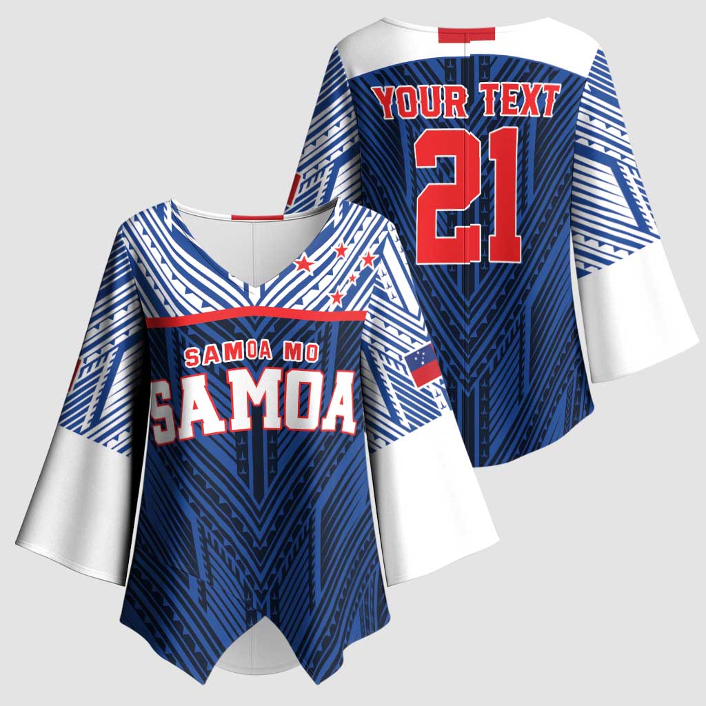 Custom Rugby Toa Samoa Kimono Sleeve Blouse Samoa mo Samoa Island Warrior Pride - Polynesian Pride