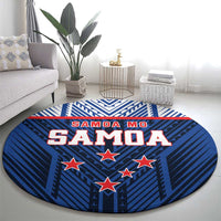 Rugby Toa Samoa Round Carpet Samoa mo Samoa Island Warrior Pride - Polynesian Pride