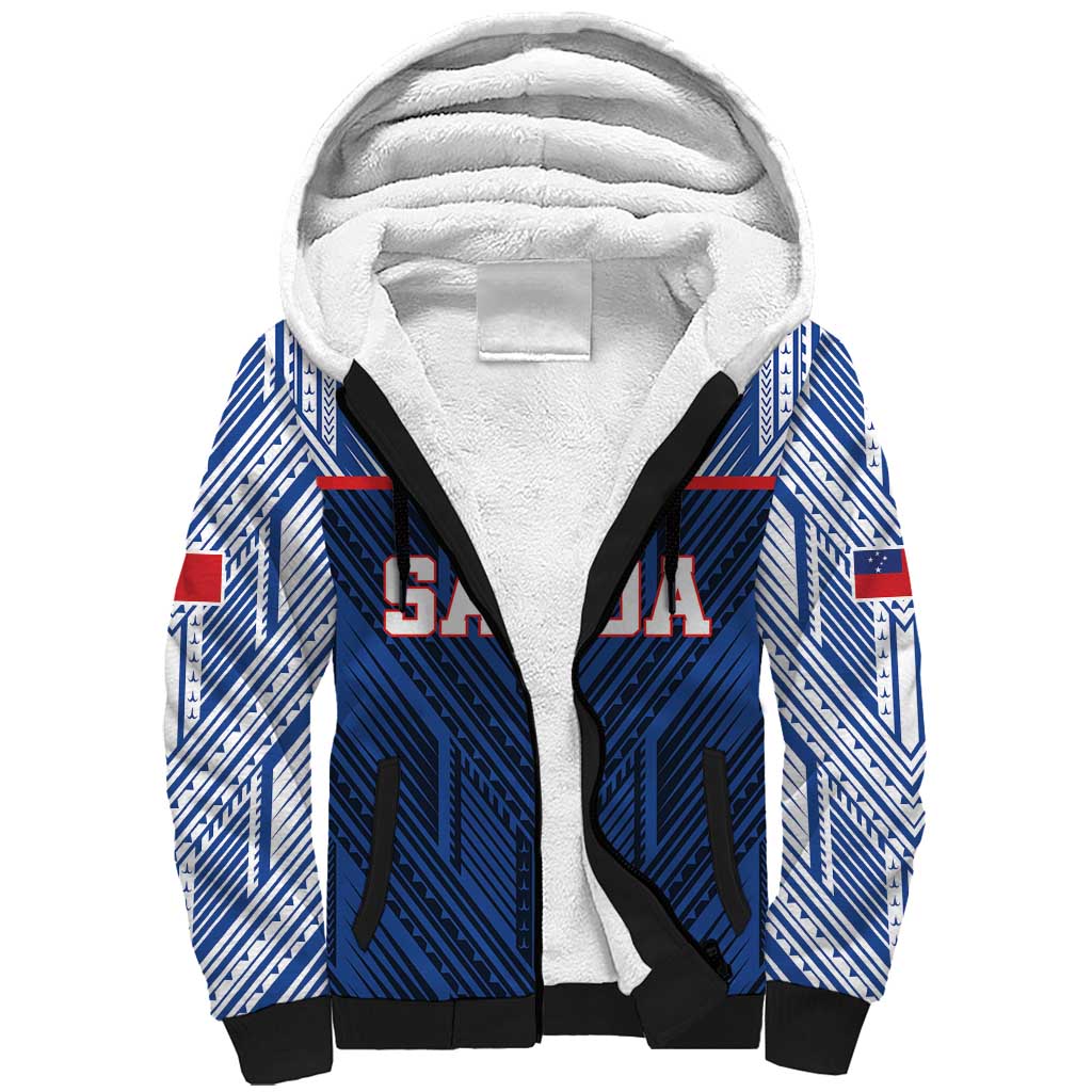 Custom Rugby Toa Samoa Sherpa Hoodie Samoa mo Samoa Island Warrior Pride - Polynesian Pride