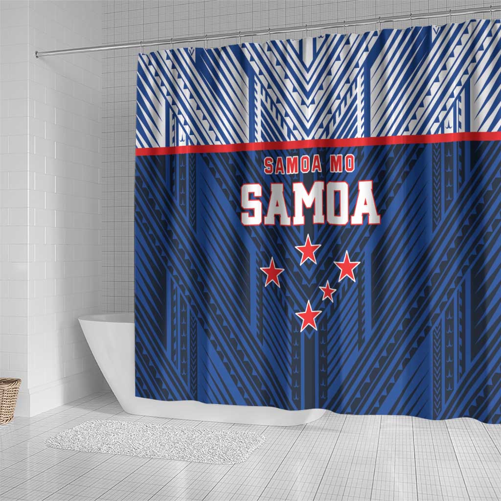 Rugby Toa Samoa Shower Curtain Samoa mo Samoa Island Warrior Pride - Polynesian Pride