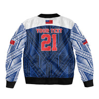 Custom Rugby Toa Samoa Sleeve Zip Bomber Jacket Samoa mo Samoa Island Warrior Pride - Polynesian Pride