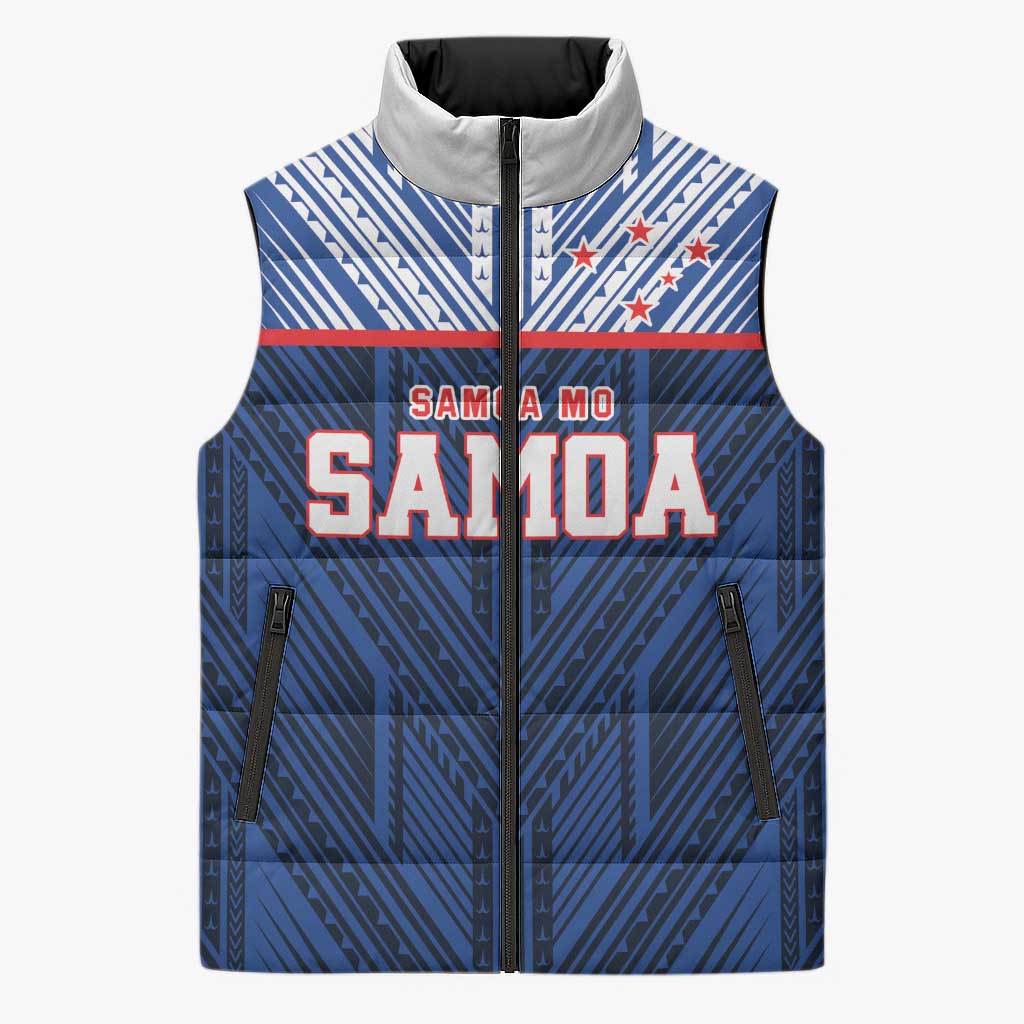 Custom Rugby Toa Samoa Sleeveless Puffer Jacket Samoa mo Samoa Island Warrior Pride - Polynesian Pride