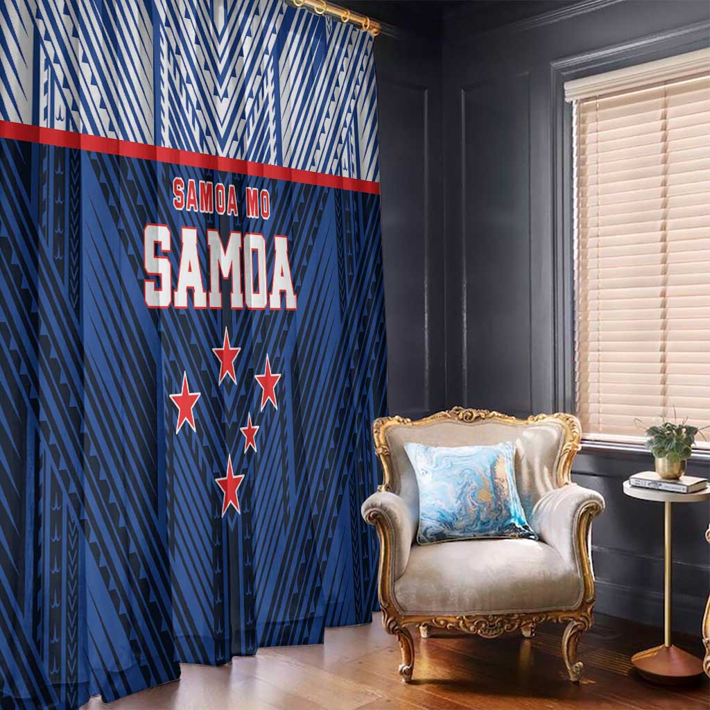 Rugby Toa Samoa Window Curtain Samoa mo Samoa Island Warrior Pride - Polynesian Pride