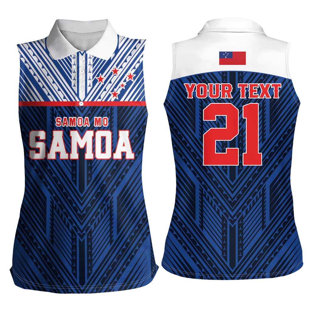 Custom Rugby Toa Samoa Women Sleeveless Polo Shirt Samoa mo Samoa Island Warrior Pride - Polynesian Pride