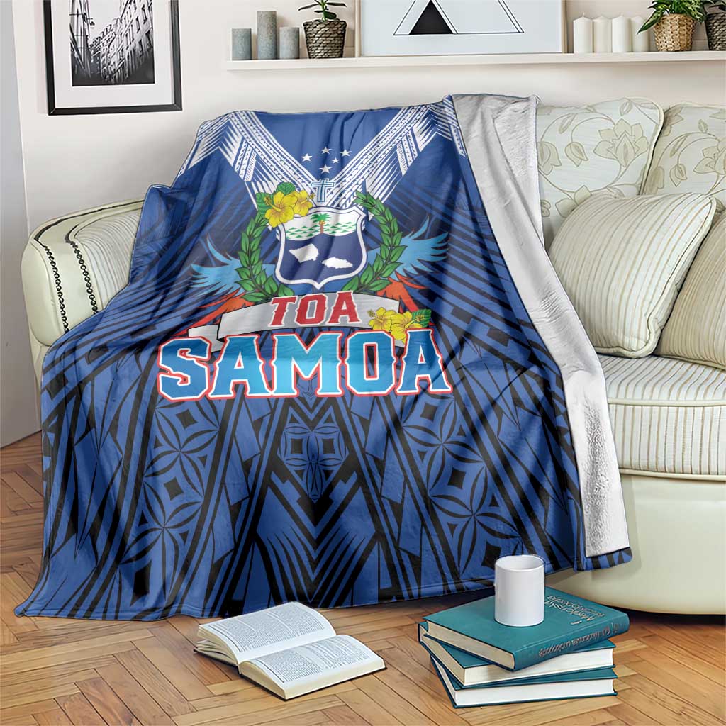 Rugby Toa Samoa Blanket Samoa mo Samoa Strength in Tatau - Polynesian Pride
