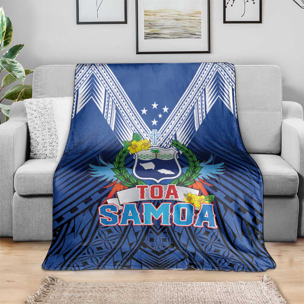 Rugby Toa Samoa Blanket Samoa mo Samoa Strength in Tatau - Polynesian Pride