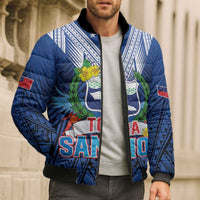 Custom Rugby Toa Samoa Bomber Puffer Jacket Samoa mo Samoa Strength in Tatau - Polynesian Pride