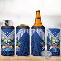 Custom Rugby Toa Samoa 4 in 1 Can Cooler Tumbler Samoa mo Samoa Strength in Tatau - Polynesian Pride