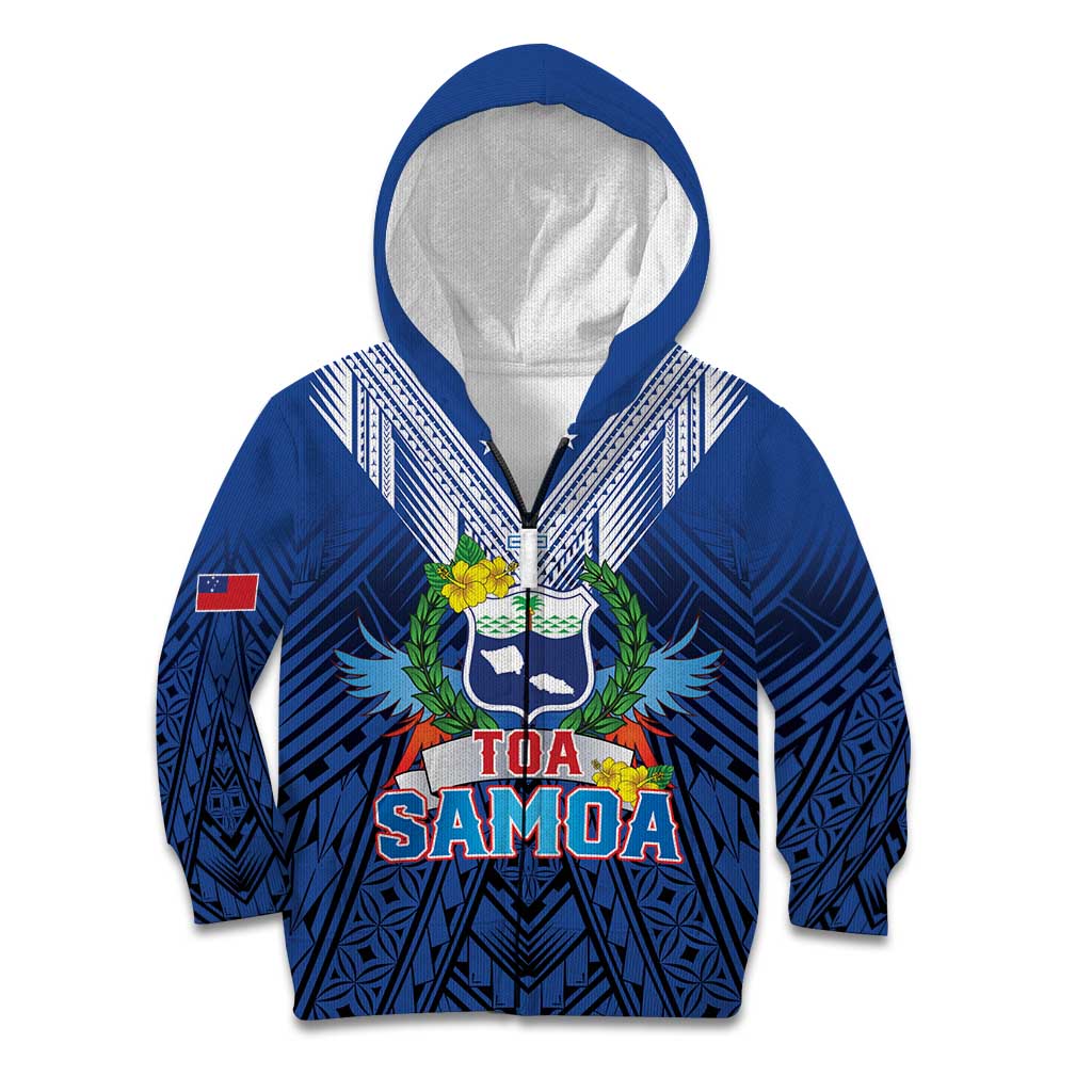 Custom Rugby Toa Samoa Kid Hoodie Samoa mo Samoa Strength in Tatau - Polynesian Pride
