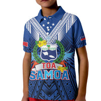Custom Rugby Toa Samoa Kid Polo Shirt Samoa mo Samoa Strength in Tatau - Polynesian Pride