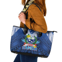 Rugby Toa Samoa Leather Tote Bag Samoa mo Samoa Strength in Tatau - Polynesian Pride
