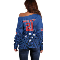 Custom Rugby Toa Samoa Off Shoulder Sweater Samoa mo Samoa Strength in Tatau - Polynesian Pride