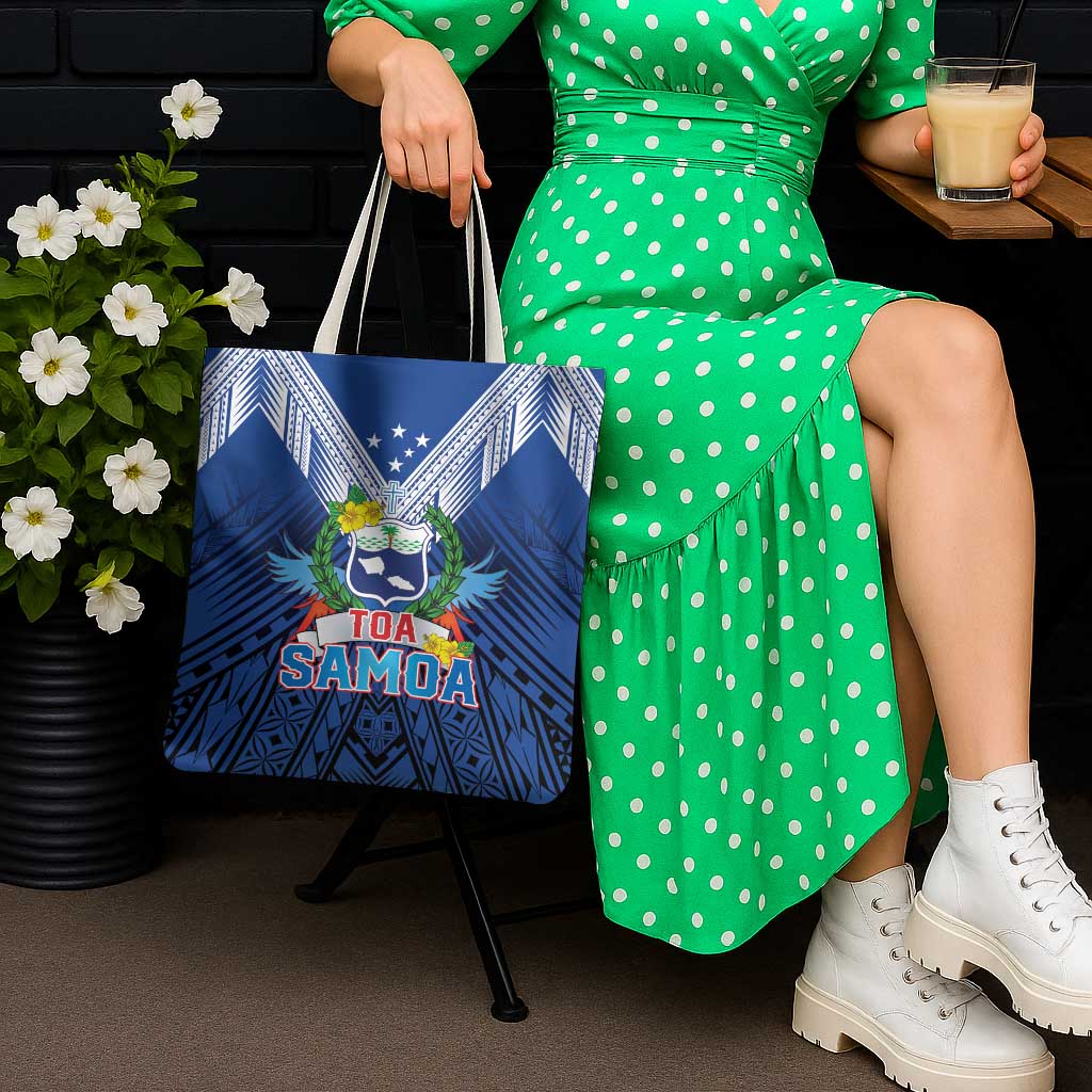 Rugby Toa Samoa Tote Bag Samoa mo Samoa Strength in Tatau - Polynesian Pride