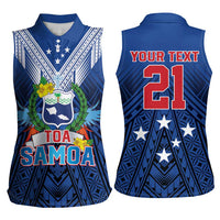 Custom Rugby Toa Samoa Women Sleeveless Polo Shirt Samoa mo Samoa Strength in Tatau - Polynesian Pride
