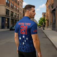 Custom Rugby Toa Samoa Zipper Polo Shirt Samoa mo Samoa Strength in Tatau - Polynesian Pride