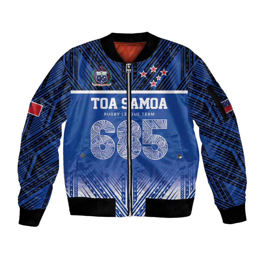 Toa Samoa 685 Sleeve Zip Bomber Jacket Uso Aso Uma For Life For Samoa - Polynesian Pride